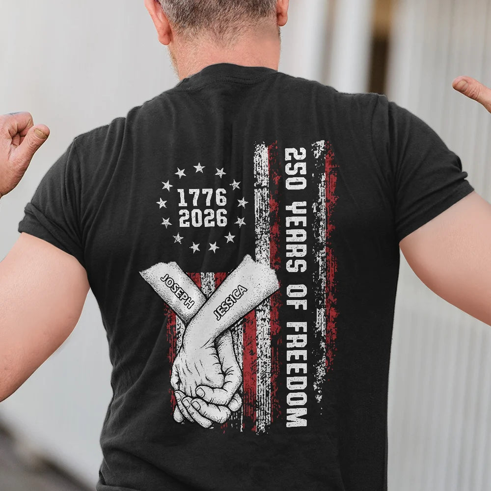 Family, Independence Day, Love - Stars & Stripes Family 250 Years Of Freedom - Personalized T Shirt
