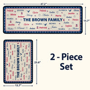 Sentimental,America 250th,Christmas,Family,Custom Text - Stars & Stripes Family Name Christmas - Personalized Runner Rug