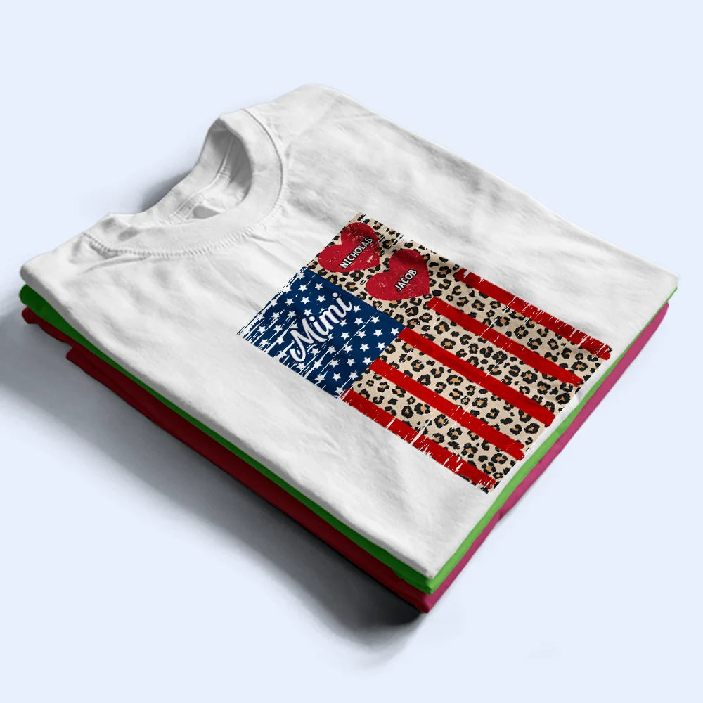 Gift For Grandma, Grandma - Grandkids, Independence Day, Happy - Stars & Stripes Grandma Mimi - Personalized T Shirt
