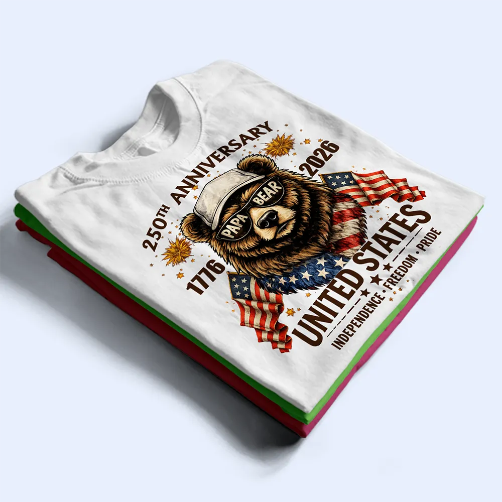 Gift For Grandpa,Grandpa - Grandkids,Happy,Independence Day - Stars & Stripes Grandpa Bear - Personalized T Shirt