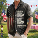 Independence Day,Gift For Father,Gift For Grandpa,Top Market,Proud - Stars & Stripes Legend Husband Dad Papa - Personalized Hawaiian Shirt