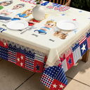 Independence Day,America 250th,Family,Happy,Gift For Yourself,Gift For Father,Gift For Mother - Stars & Stripes Red White And 250 - Personalized Tablecloth