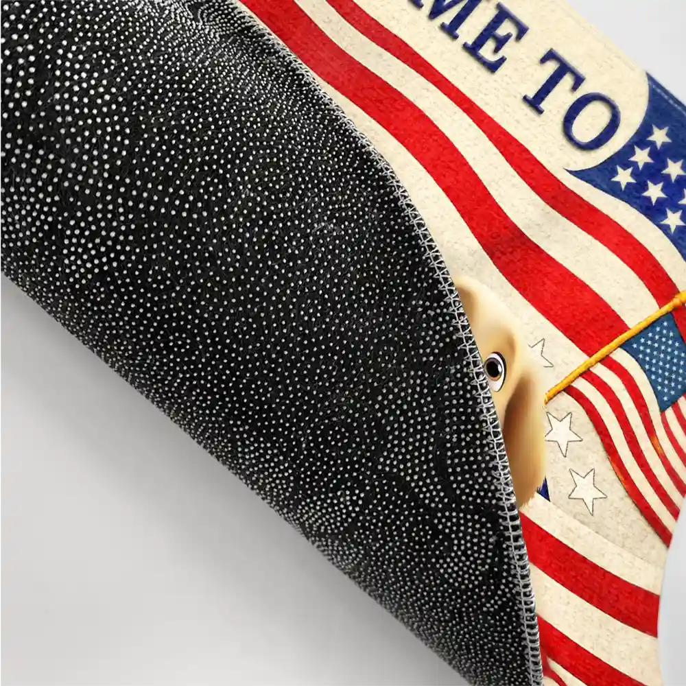 Funny,Independence Day,Pet Lovers,Pet Mom,Pet Dad - Stars & Stripes The Land Of Free And Furry - Personalized Doormat