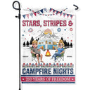 Gift For Couples,Gift For Husband,Gift For Wife,Gift For Boyfriend,Gift For Girlfriend,Gift For Bestie,Gift For Sibling,Gift For Sisters,Gift For Brothers,Camping,Independence Day,Happy - Stars & Stripes & Campfire Nights - Personalized Flag