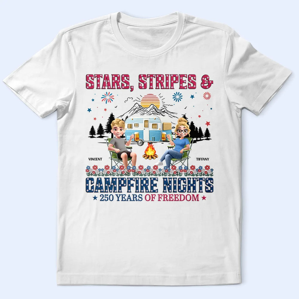 Stars & Stripes & Campfire Nights - Personalized T Shirt
