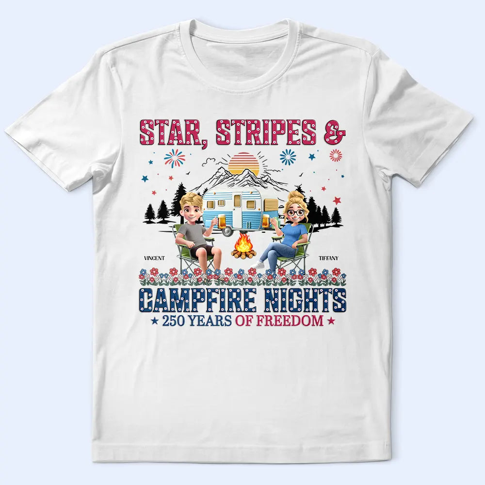 Stars & Stripes & Campfire Nights - Personalized T Shirt