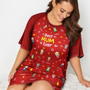 Gift For Grandma,Gift For Mother,Gift For Women,Happy,Top Market,Stick Figure,Pet Mom, Top Market,Non-Eng, Icon - Stick Figures Best Grandma Mom Ever - Personalized Women's Sleep Tee