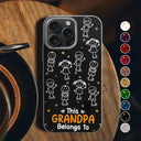 Gift For Father,Gift For Mother,Gift For Grandma,Gift For Grandpa,Happy - Stick Figures This Grandpa Grandma Belongs To Kids Pet - Personalized Clear Phone Case