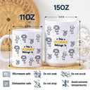 Gift For Father,Gift For Mother,Gift For Grandma,Gift For Grandpa,Happy - Stick Figures This Grandpa Grandma Belongs To Kids Pet - Personalized White Edge-to-Edge Mug