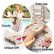 Gift For Women, Gift For Yourself, Summer, Travel, Happy, Beach - Summer Beach Travel Girl - Personalized Turkish Beach Towel