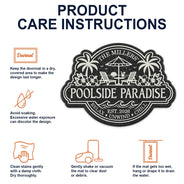 Top Market, Playful, Family, Summer, Poolside, Outdoor Decor, Icon - Summer Family Welcome To Our Poolside Paradise - Personalized Custom Shaped Doormat