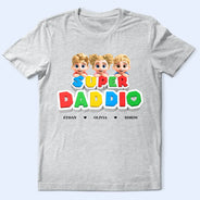 Gift For Father,Gift For Grandpa,Gaming,Top Market,Non-Eng,Vector,Confident - Super Dad Papa Arcade Retro 3D Effect - Personalized T Shirt