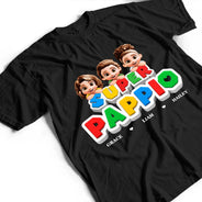 Gift For Father,Gift For Grandpa,Gaming,Top Market,Non-Eng,Vector,Confident - Super Dad Papa Arcade Retro 3D Effect - Personalized T Shirt