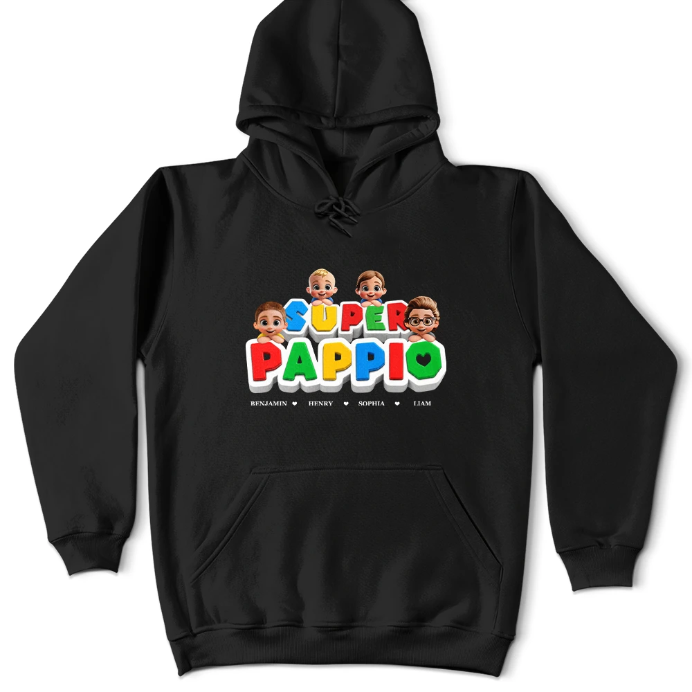 Gift For Father,Gift For Grandpa,Gaming,Top Market,Non-Eng,Vector,Confident - Super Dad Papa Arcade Retro 3D Effect - Personalized T Shirt