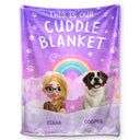 Pet Lovers,Happy - Sweet Dream This Is Our Cuddle 3D Girl And Dog Cat - Personalized Fleece Blanket, Sherpa Blanket