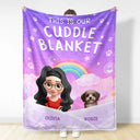 Pet Lovers,Happy - Sweet Dream This Is Our Cuddle 3D Girl And Dog Cat - Personalized Fleece Blanket, Sherpa Blanket