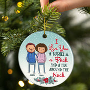 The Ones We Live With Laugh And Love - Christmas Gift For Family - Personalized Custom Circle Ceramic Ornament