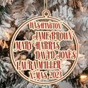 Christmas Bauble Family Members And Friends Custom Name - Xmas Gift For Parents, Grandparents, Besties - Personalized Wooden Cutout Ornament