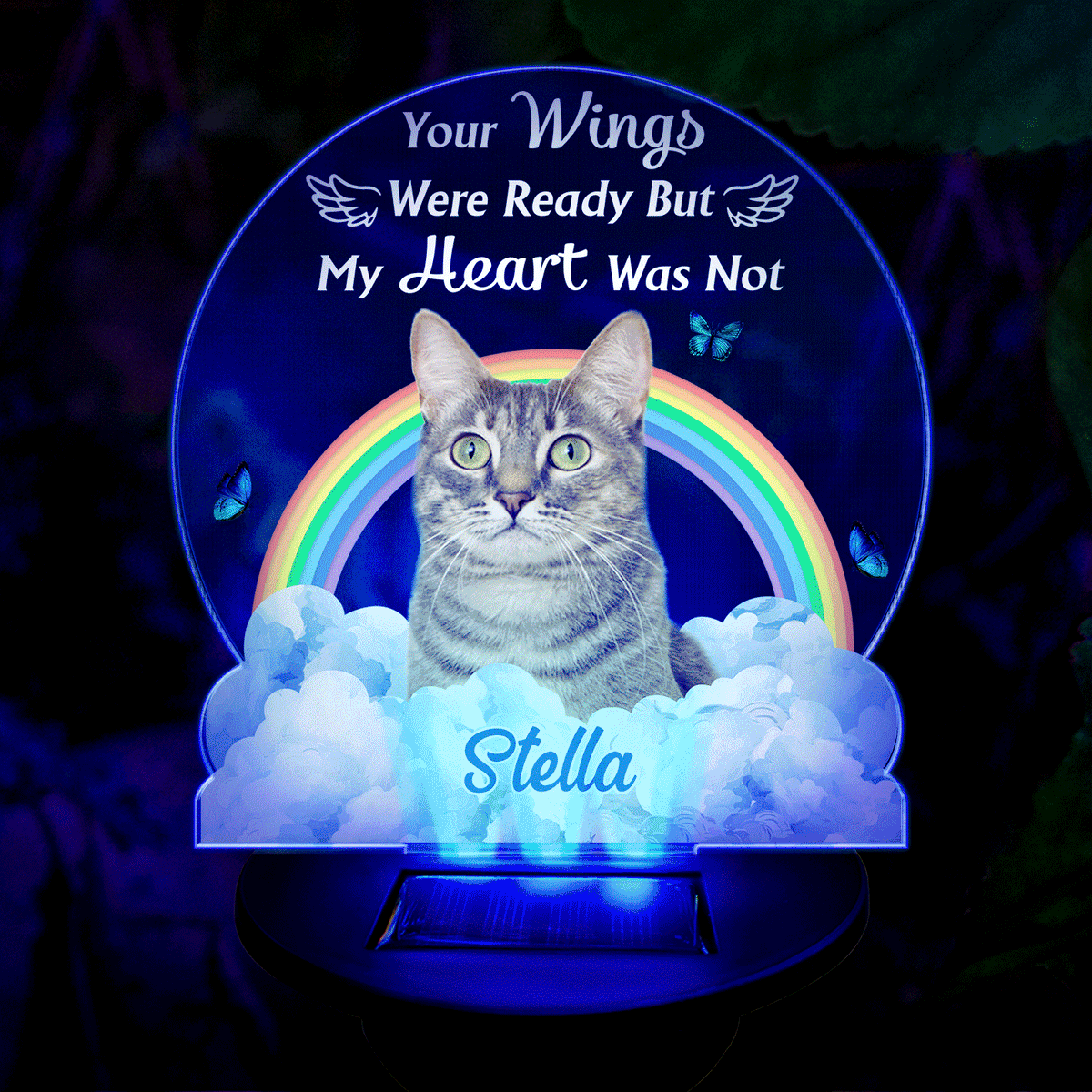 Custom Photo You Were My Favorite Hello - Memorial Gift For Dog Lovers, Cat Lovers, Pet Lovers - Personalized Solar Light
