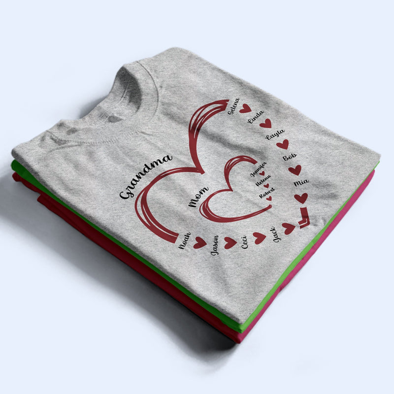 Nana Mama Little Hearts - Birthday, Loving Gift For Mom, Grandma - Personalized T Shirt