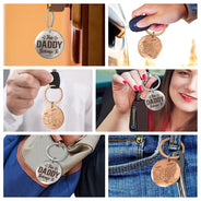 This Daddy Belongs To - Gift For Dad, Father, Grandpa - Personalized Keyring