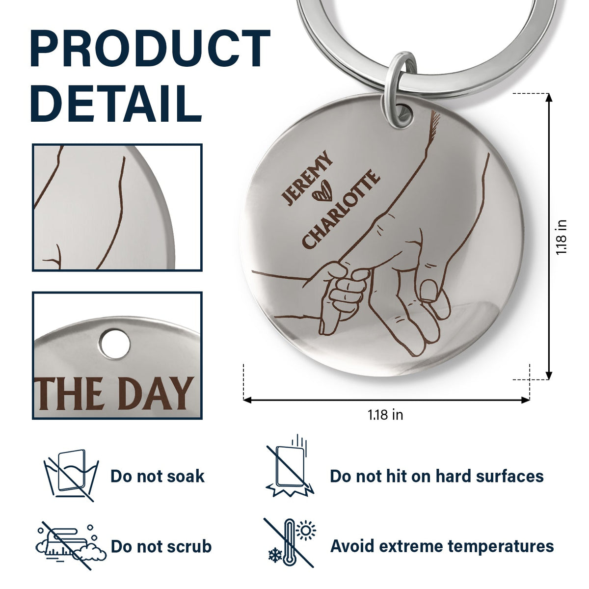 The Day You Became My Daddy - Gift For Dad, Father, New Dad - Personalized Keyring