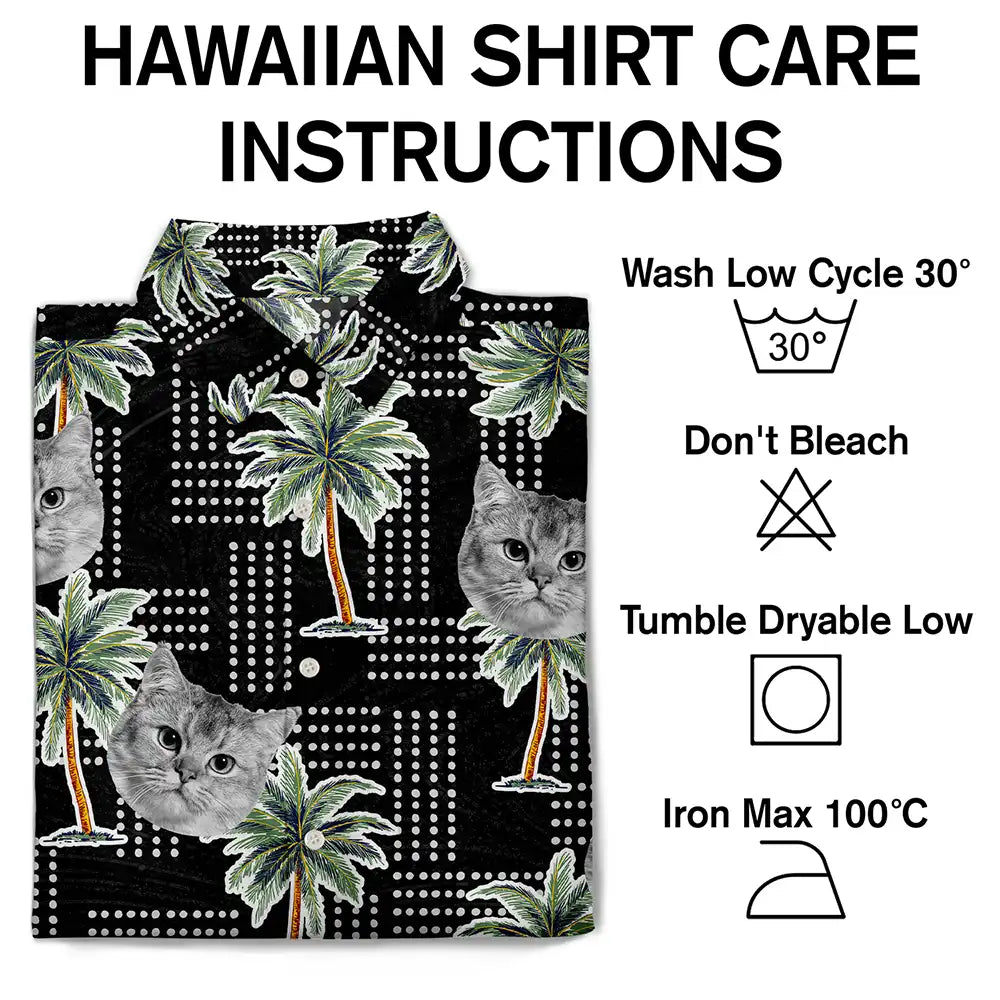 Custom Photo Pets Kids And More Vintage Palm Trees - Personalized Hawaiian Shirt