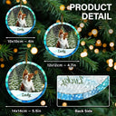Custom Photo Christmas Pet Lovers - Personalized Stained Glass Ornament