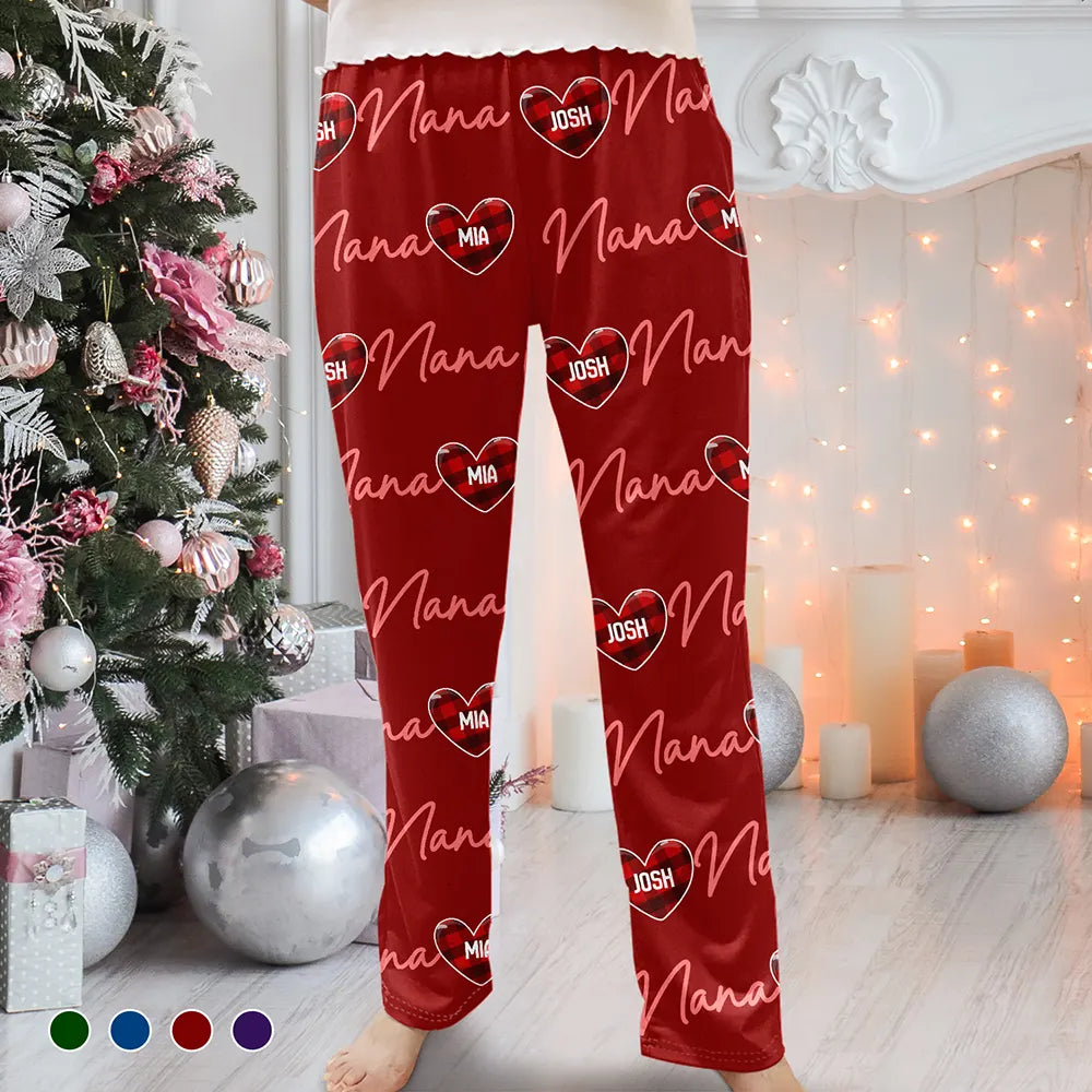Nana Papa Mom Dad Sweethearts Custom Title And Names - Personalized Pajama Pants