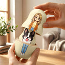 Family,Happy - Custom Photo Cartoon Full Portrait Family Couple Besties - Personalized Portrait Nesting Doll