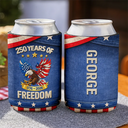 Gift For Yourself,Happy,America 250th,Independence Day - America 250 Years Of Freedom Embroidery Effect Prints - Personalized Can Cooler Sleeve
