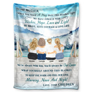 Lake Mother, Daughter And Son Hold This Blanket Tight - Gift For Mother - Personalized Custom Fleece Blanket