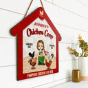 Pampered Chickens Live Here - Chicken Coop Decoration - Personalized Custom Shaped Wood Sign