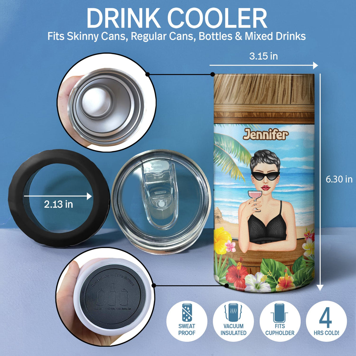 Beach Might Be Water Might Be - Gift For Beach Lovers, Gift For Women - Personalized Custom 4 In 1 Can Cooler Tumbler