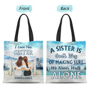 We Never Walk Alone - Gift For Sisters - Personalized Custom Zippered Canvas Bag