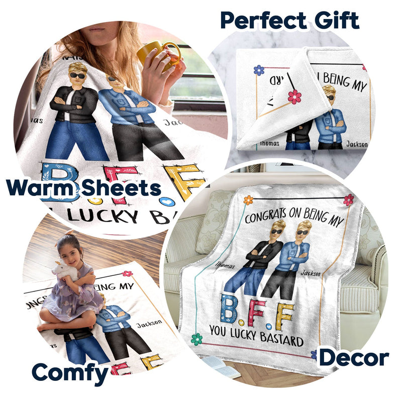 Best Friend Congrats On Being My Bestie - Gift For Bestie - Personalized Fleece Blanket
