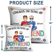 Flower Couple Congrats On Being My Husband - Gift For Couples - Personalized Pillow