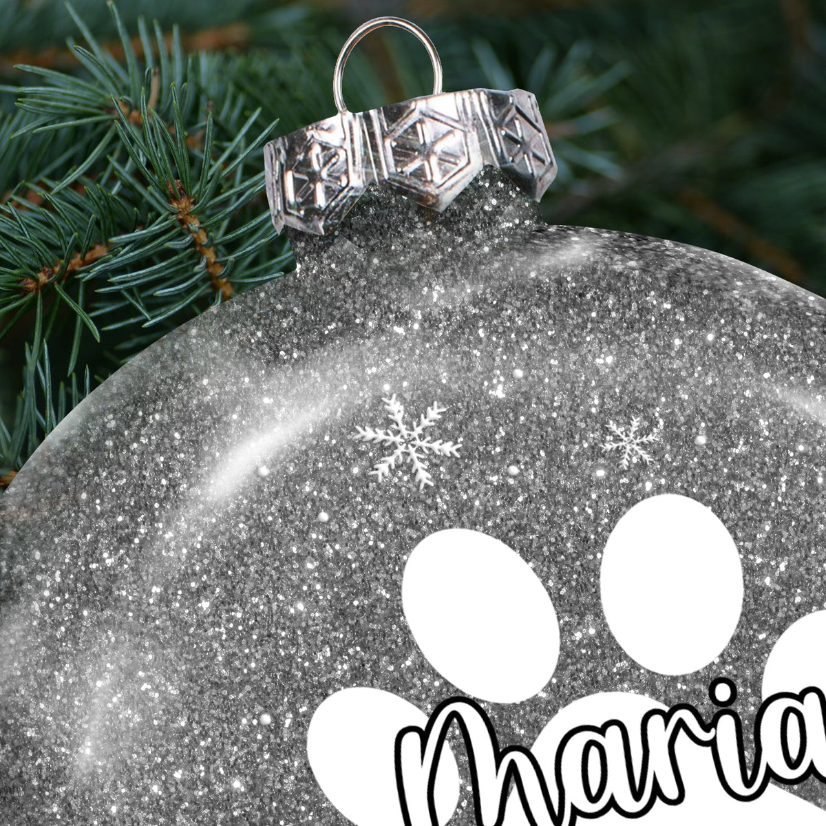 Christmas Family Name Custom Name Alphabet - Gift For Family - Personalized Glitter Plastic Ornament