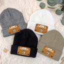 Custom Photo Loved & Protected By - Gift For Baby, Pet Lovers - Personalized Beanie With Leather Patch