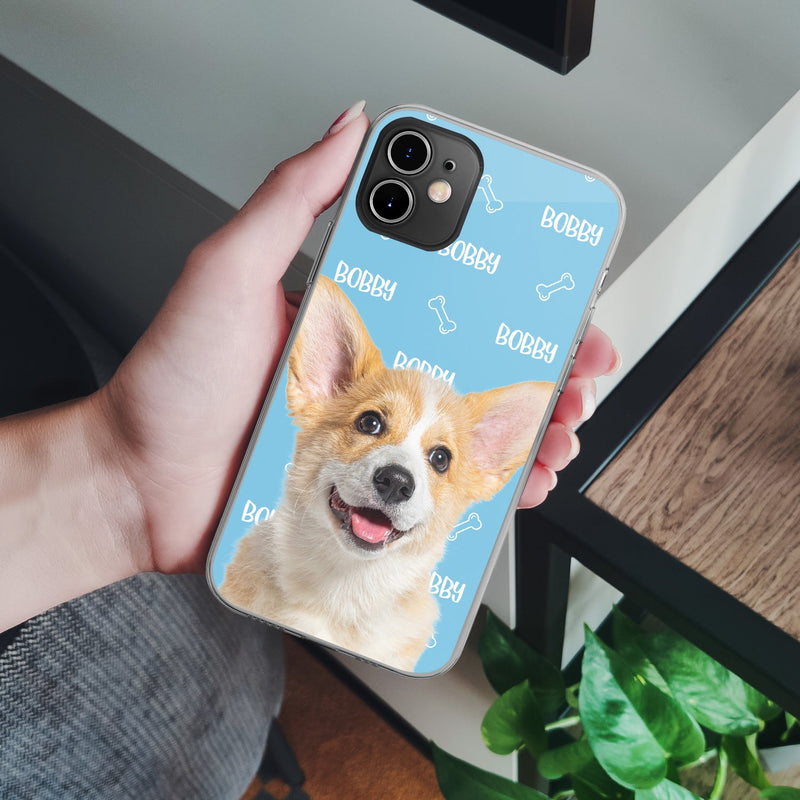 Custom Photo Pet Name Pattern - Gift For Pet Lovers - Personalized Clear Phone Case