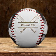 Custom Photo B&W Baseball Keepsake - Gift For Baseball Player - Personalized Baseball, Softball