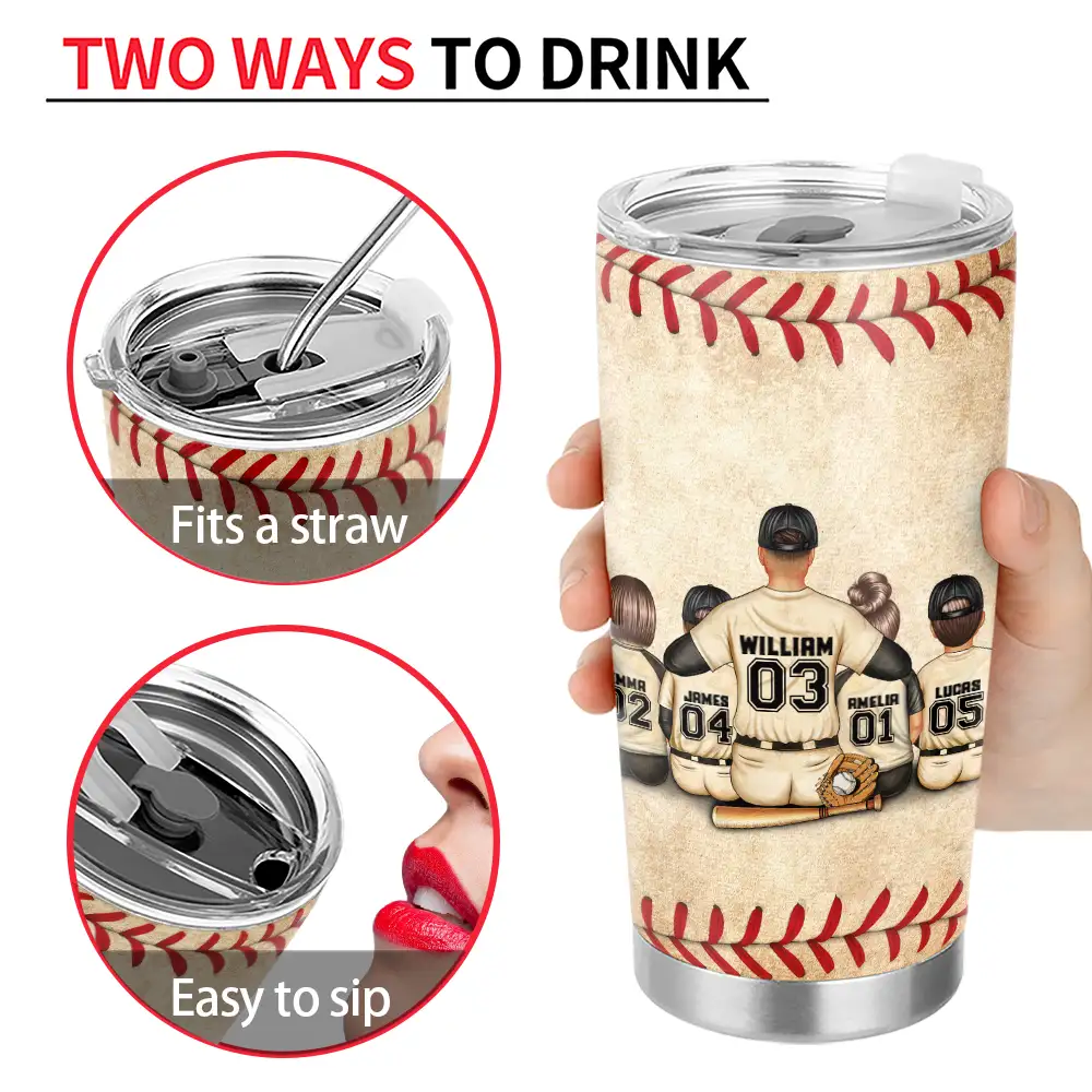 We Hit A Homerun Scoring You As Our Dad - Personalized Tumbler