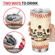 We Hit A Homerun Scoring You As Our Dad - Personalized Tumbler