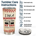 We Hit A Homerun Scoring You As Our Dad - Personalized Tumbler