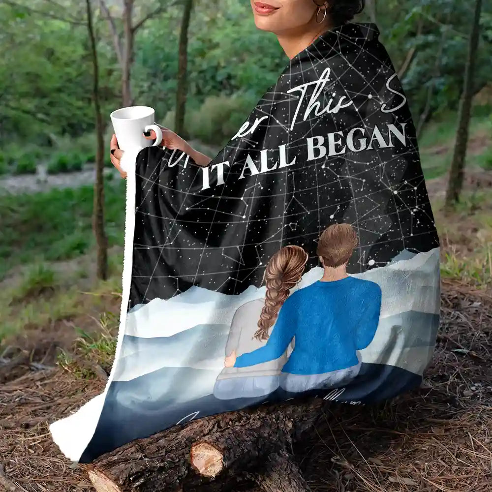 Star Map It All Began - Personalized Fleece Blanket, Sherpa Blanket