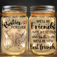 Gift For Bestie - Bestie Our Memories Are Countless Our Friendship Is Endless - Personalized Mason Jar Light