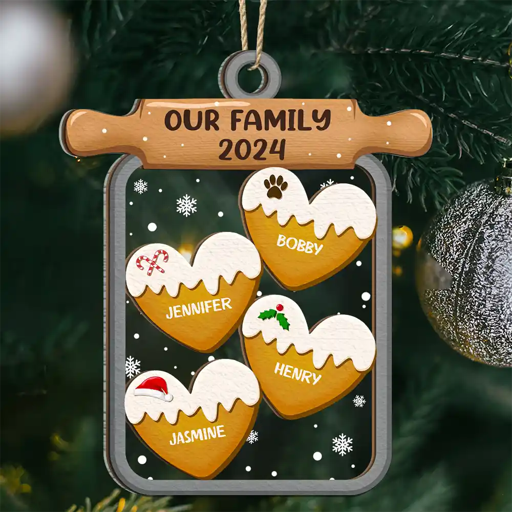 Gingerbread Cookie Our Family - Personalized 2-Layered Mix Ornament