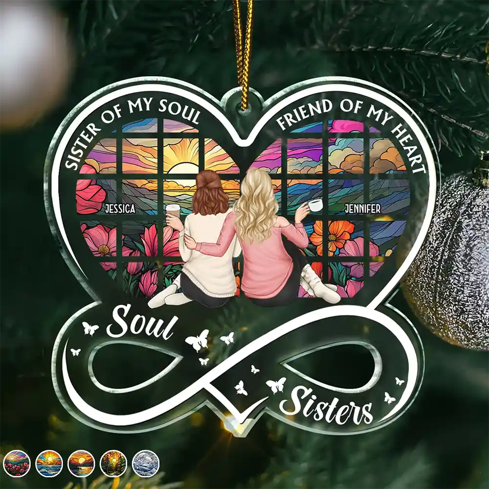 Sister Of My Soul - Personalized Custom Shaped Acrylic Ornament