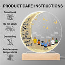 I Love You To The Moon And Back Grandma Mom - Memorial Gift - Mother Gift - Personalized Custom 3D Led Light Wooden Base