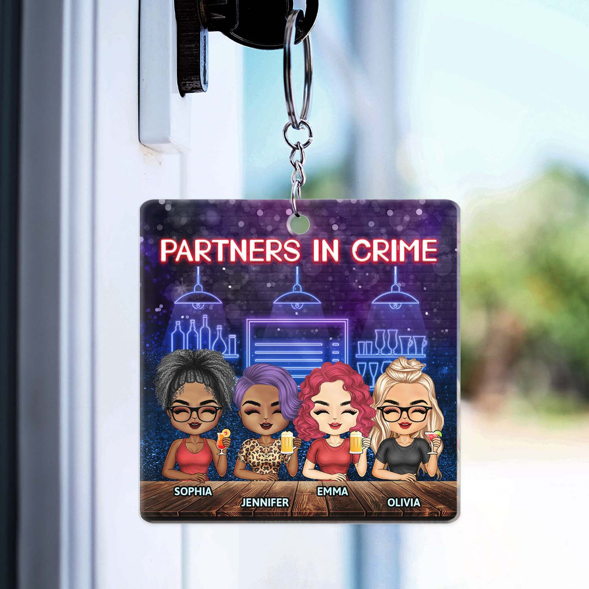 Sister Rain Or Shine I Will Always Be There Pinky Promise - Gift For Sisters - Personalized Custom Acrylic Keychain